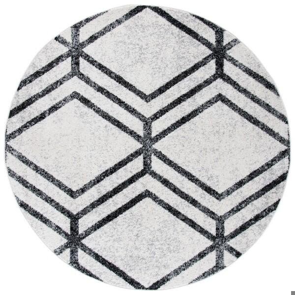 Safavieh 3 x 5 ft. Adirondack Power Loomed Rectangle RugIvory & Charcoal - ADR253B-3
