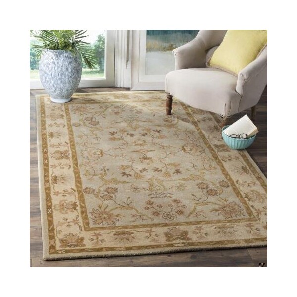 Safavieh Antiquity Hand Tufted Small Rectangle Area RugLight Grey & Beige 3 x 5 ft. - AT62A-3