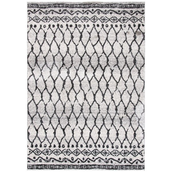 Safavieh Tunisia Power Loomed Rectangle Area RugIvory & Black 9 x 12 ft. - TUN760A-9