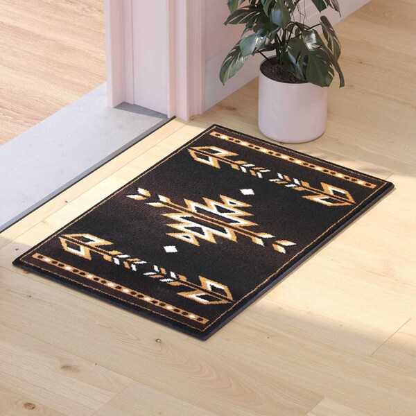 Flash Furniture Brown 2' x 3' Southwestern Arrow Motif Area Rug - KP-RGB9072-23-BN-GG