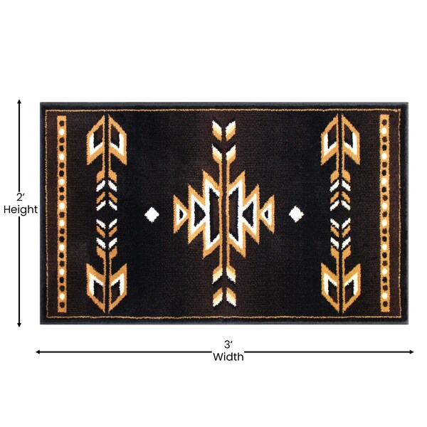 Flash Furniture Brown 2' x 3' Southwestern Arrow Motif Area Rug - KP-RGB9072-23-BN-GG