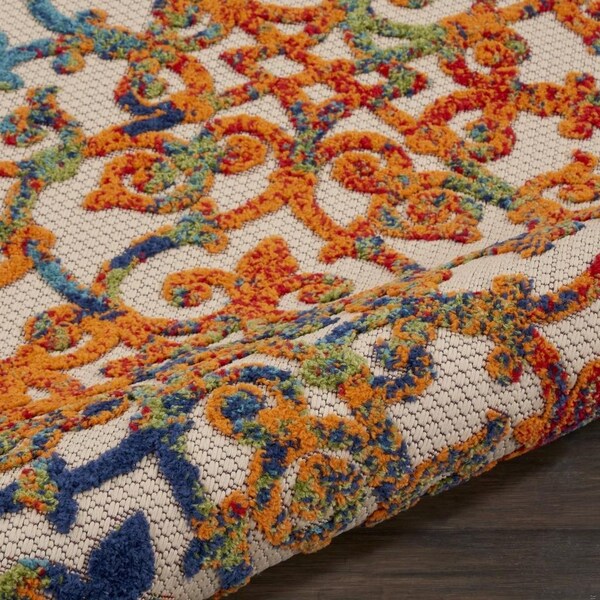 Homeroots 2 x 12 ft. Rainbow Colored Indoor & Outdoor Runner Rug - 385027