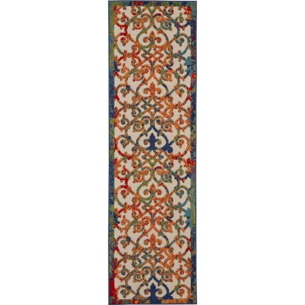 Homeroots 2 x 12 ft. Rainbow Colored Indoor & Outdoor Runner Rug - 385027