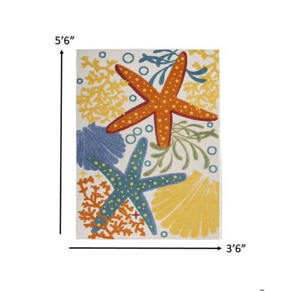 Homeroots 4 x 6 ft. Multi Color Indoor & Outdoor Area Rug - 385085