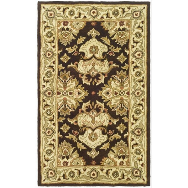 Safavieh 4 x 6 ft. Small Rectangle- Traditional Heritage Espresso And Ivory Hand Tufted Rug - HG817B-4