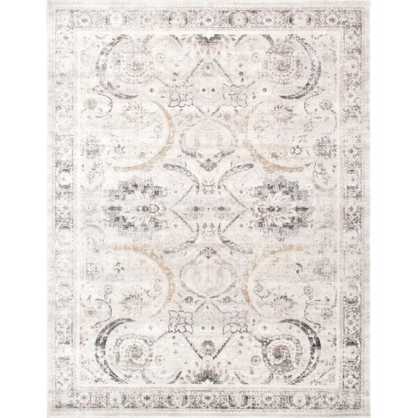 Wall-To-Wall 9 x 12 ft. Amadeus Design Power Loom Area Rug, Ivory - WA2637158