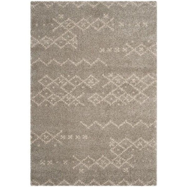 Safavieh 4 x 6 ft. Arizona Shag Power Loomed Rug, Small Rectangle - Grey and Ivory - ASG745D-4