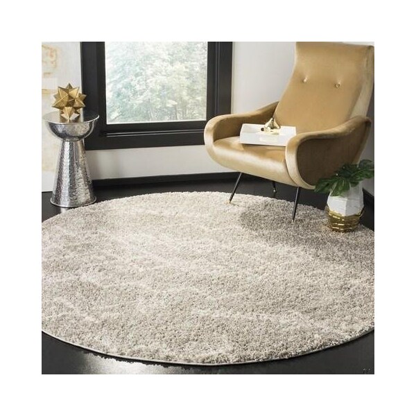Safavieh 4 x 6 ft. Arizona Shag Power Loomed Rug, Small Rectangle - Grey and Ivory - ASG745D-4