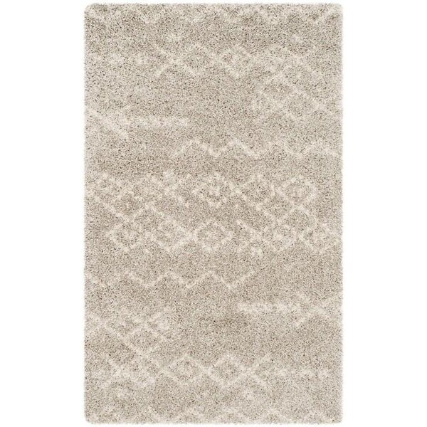 Safavieh 4 x 6 ft. Arizona Shag Power Loomed Rug, Small Rectangle - Grey and Ivory - ASG745D-4