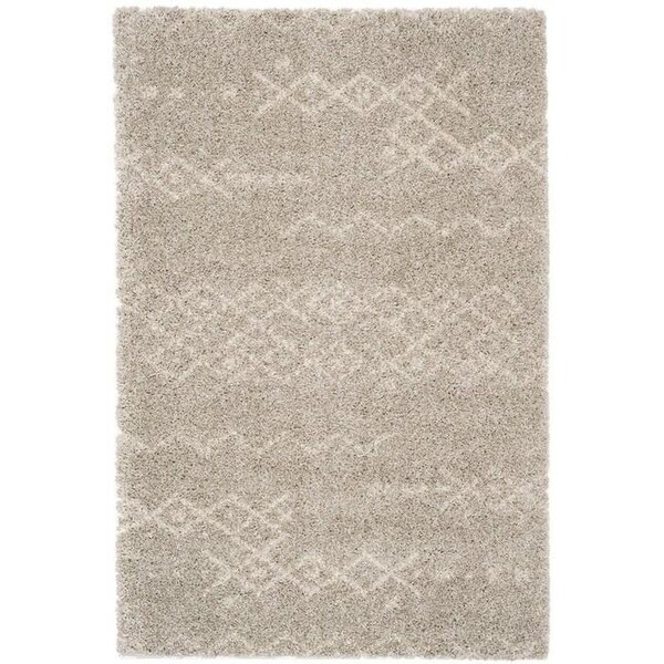 Safavieh 4 x 6 ft. Arizona Shag Power Loomed Rug, Small Rectangle - Grey and Ivory - ASG745D-4