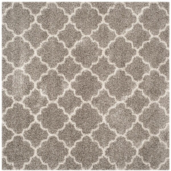 Safavieh 9 x 9 ft. Hudson Shag Power Loomed Square Area RugGrey & Ivory - SGH282B-9SQ