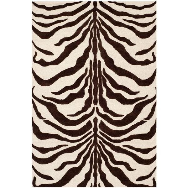 Safavieh 4 x 6 ft. Cambridge Hand Tufted Small Rectangle Area RugIvory & Brown - CAM709V-4
