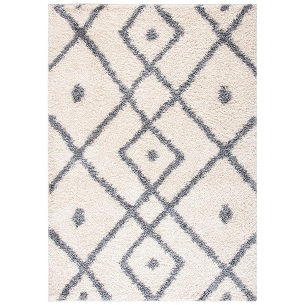 Safavieh Venus Shag Power Loomed Rectangle Shag RugIvory & Grey 8 x 10 ft. - VNS683A-8