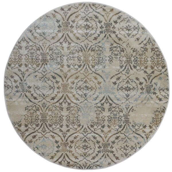 Auric 3746-1014-BEIGE 5 ft.3 Round Pisa Area Rug - Beige - AU2643498