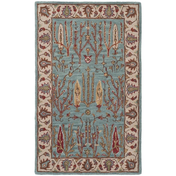 Safavieh 3 x 5 ft. Heritage Hand Tufted Accent Area RugBlue & Ivory - HG735A-3