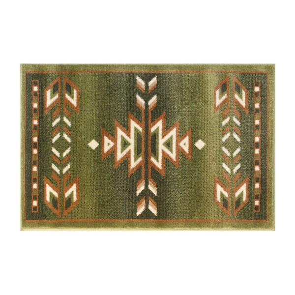 Flash Furniture Green 2 x 3 Southwestern Style Patterned Area Rug - OKR-RG1113-23-GN-GG