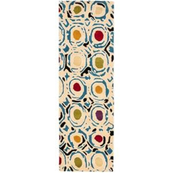 Safavieh 2 ft. 6 in. x 8 ft. Runner Contemporary Soho Ivory and Multicolor Hand Tufted Rug - SOH828A-28