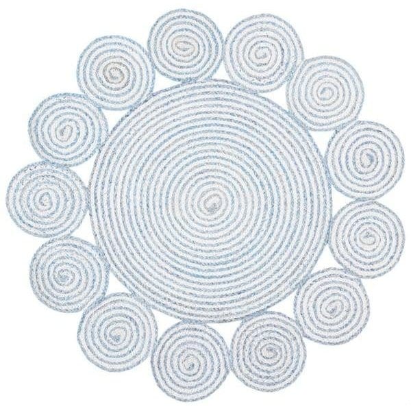 Safavieh 3 x 3 ft. Cape Cod Round Area RugBlue & Ivory - CAP230M-3R