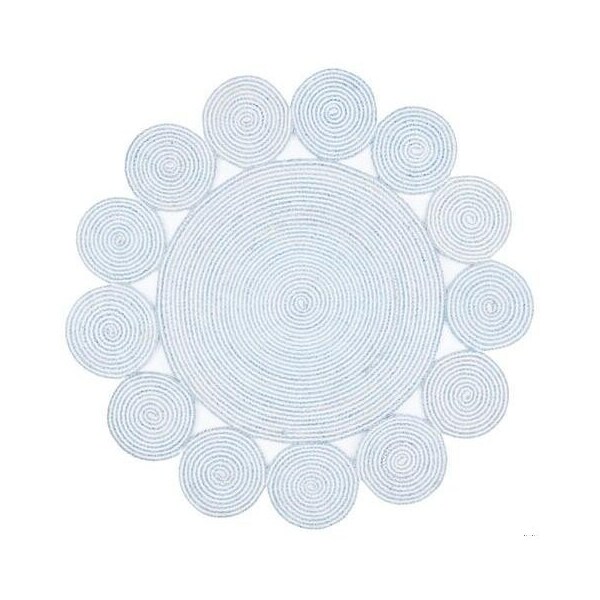 Safavieh 3 x 3 ft. Cape Cod Round Area RugBlue & Ivory - CAP230M-3R