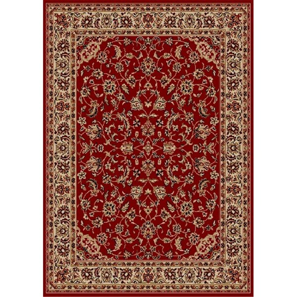 Auric 1833-6011-RED Como Rectangular Red Traditional Italy Area Rug, 5 ft. 5 in. W x 7 ft. 7 in. H - AU2643539