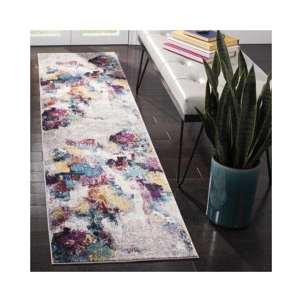 Safavieh 5 ft. 1 in. x 7 ft. 6 in. Aria Rectangle Power-Loomed Rug Gray & Wine - ARA165F-5