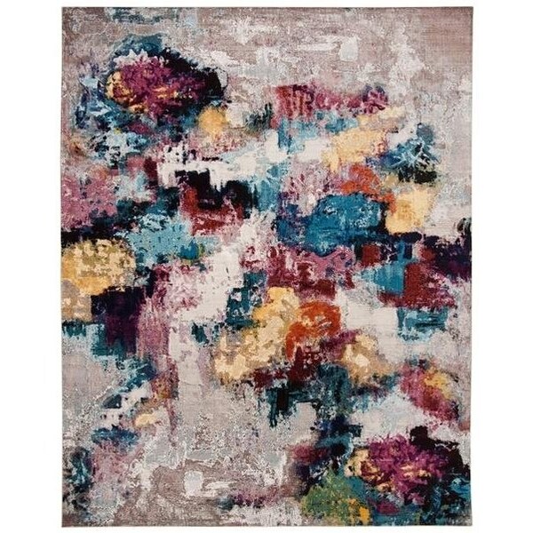 Safavieh 5 ft. 1 in. x 7 ft. 6 in. Aria Rectangle Power-Loomed Rug Gray & Wine - ARA165F-5