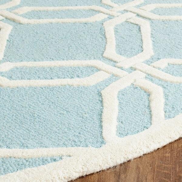 Safavieh Cambridge Hand Tufted Runner Rug- Light Blue - Ivory- 2 ft. 6 in. x 8 ft. - CAM311E-28