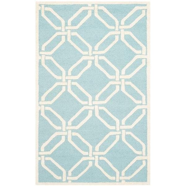 Safavieh Cambridge Hand Tufted Runner Rug- Light Blue - Ivory- 2 ft. 6 in. x 8 ft. - CAM311E-28