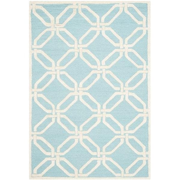 Safavieh Cambridge Hand Tufted Runner Rug- Light Blue - Ivory- 2 ft. 6 in. x 8 ft. - CAM311E-28