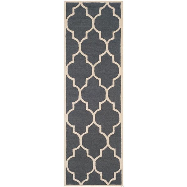 Safavieh Cambridge Hand Tufted Square RugDark Grey & Ivory 6 x 6 ft. - CAM134X-6SQ