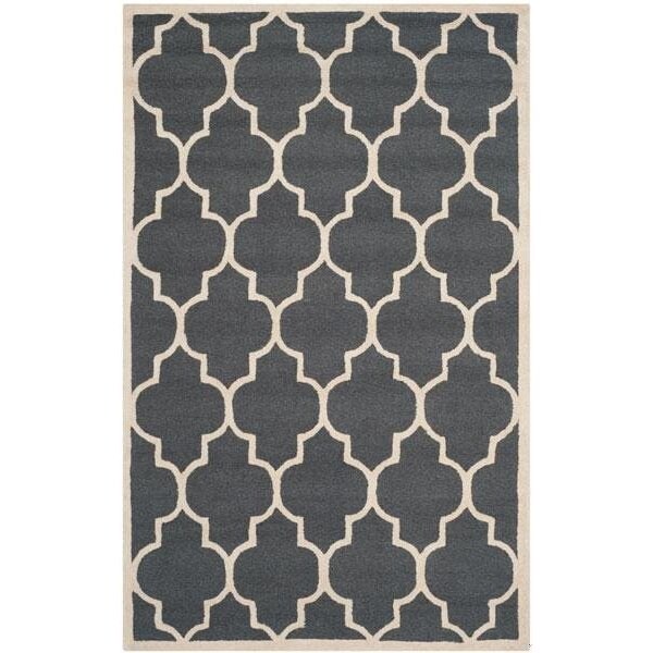 Safavieh Cambridge Hand Tufted Square RugDark Grey & Ivory 6 x 6 ft. - CAM134X-6SQ