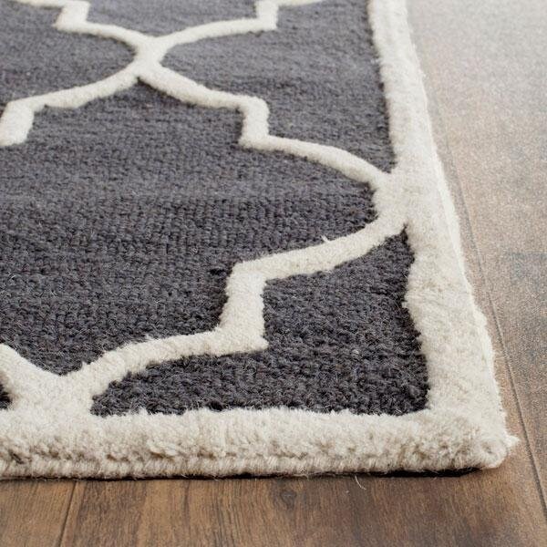 Safavieh Cambridge Hand Tufted Square RugDark Grey & Ivory 6 x 6 ft. - CAM134X-6SQ