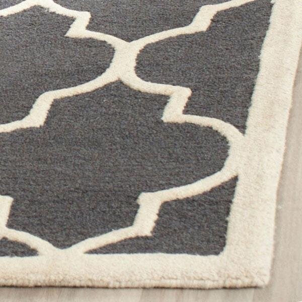 Safavieh Cambridge Hand Tufted Square RugDark Grey & Ivory 6 x 6 ft. - CAM134X-6SQ
