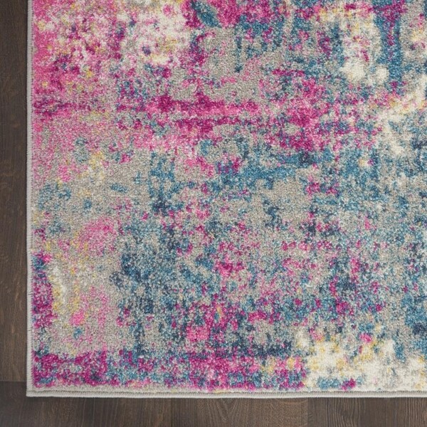 Homeroots 2 x 6 ft. Ivory & Multi Color Abstract Runner Rug - 385709