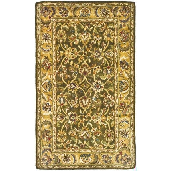 Safavieh 2 Ft. - 3 In. x 4 Ft. Accent- Traditional Classic Olive And Camel Hand Tufted Rug - CL758M-24