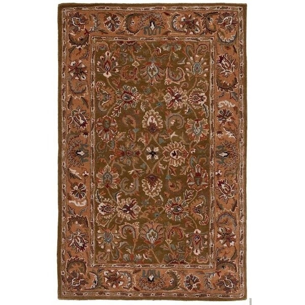 Safavieh 2 Ft. - 3 In. x 4 Ft. Accent- Traditional Classic Olive And Camel Hand Tufted Rug - CL758M-24