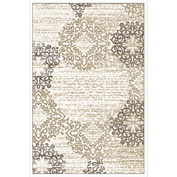 Auric 3471-0033-BONE Pisa Rectangular Bone Contemporary Turkey Area Rug, 2 ft. 2 in. W x 7 ft. 7 in. H - AU2643592