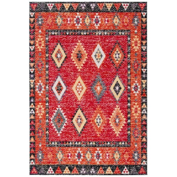 Safavieh 3 x 5 ft. Montage 200 Global Rectangle Power Loomed Rug Red & Black - MTG201Q-3