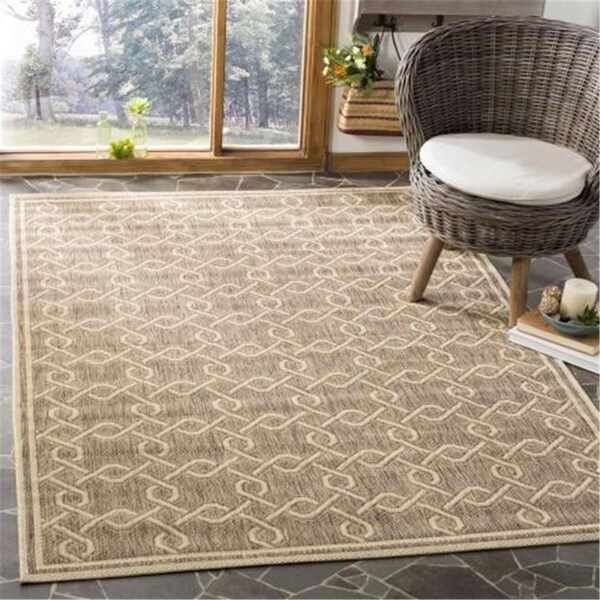 Safavieh 6 ft.-7 in. x 9 ft.-6 in. Martha Stewart Power Loomed Medium Rectangle Area Rug Brown & Creme - MSR4253-22-6