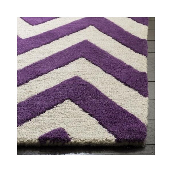 Safavieh Cambridge Hand Tufted Rectangle Rug- Purple - Ivory- 8 x 10 ft. - CAM139K-8