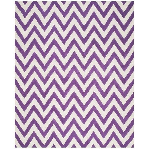 Safavieh Cambridge Hand Tufted Rectangle Rug- Purple - Ivory- 8 x 10 ft. - CAM139K-8