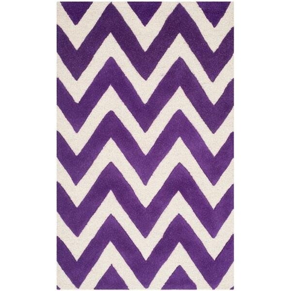 Safavieh Cambridge Hand Tufted Rectangle Rug- Purple - Ivory- 8 x 10 ft. - CAM139K-8