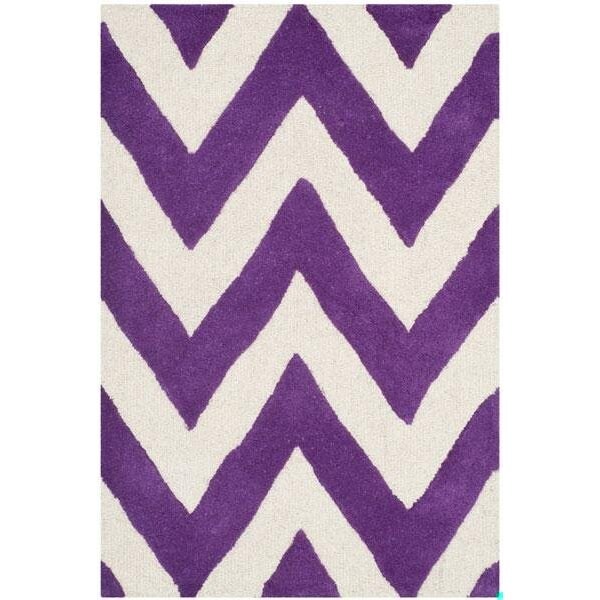 Safavieh Cambridge Hand Tufted Rectangle Rug- Purple - Ivory- 8 x 10 ft. - CAM139K-8