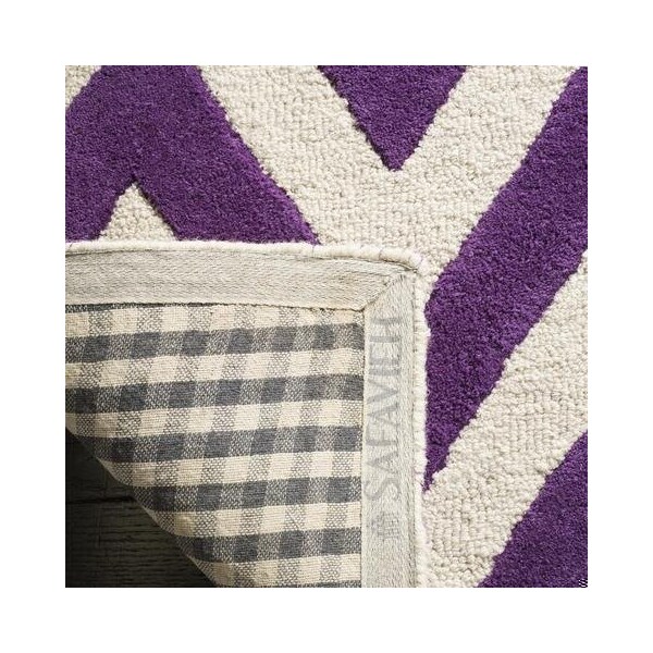 Safavieh Cambridge Hand Tufted Rectangle Rug- Purple - Ivory- 8 x 10 ft. - CAM139K-8