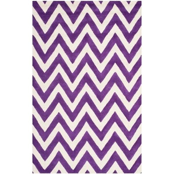 Safavieh Cambridge Hand Tufted Rectangle Rug- Purple - Ivory- 8 x 10 ft. - CAM139K-8