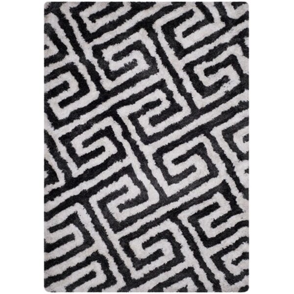 Safavieh Barcelona Shag Hand Tufted Small Rectangle Rug- Graphite - White- 3 x 5 ft. - BSG323D-3