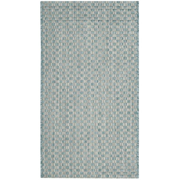 Safavieh Courtyard Accent Rugs Light Blue & Light Grey - 2 ft. x 3 ft. 7 in. - CY8653-37121-2