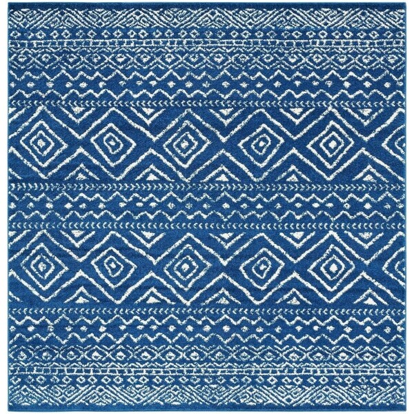 Safavieh 9 x 9 ft. Tulum Power Loomed Square Area Rug Navy & Ivory - TUL267N-9SQ
