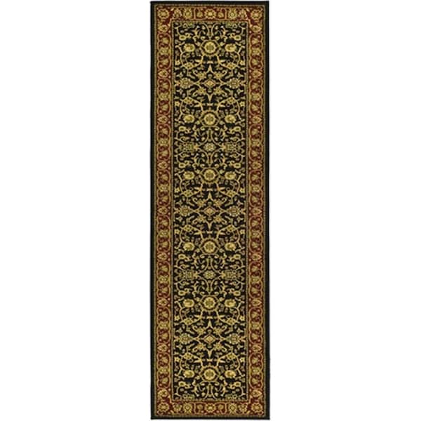 Safavieh 2 ft. 3 in. x 8 ft. Runner Lyndhurst Black and Red Traditional Rug - LNH212G-28