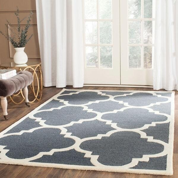 Safavieh Cambridge Hand Tufted Runner RugDark Grey & Ivory 2 ft.-6 in. x 10 ft. - CAM140X-210